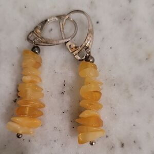 Amber Natural Baltic Amber Dangle Earrings Butterscotch